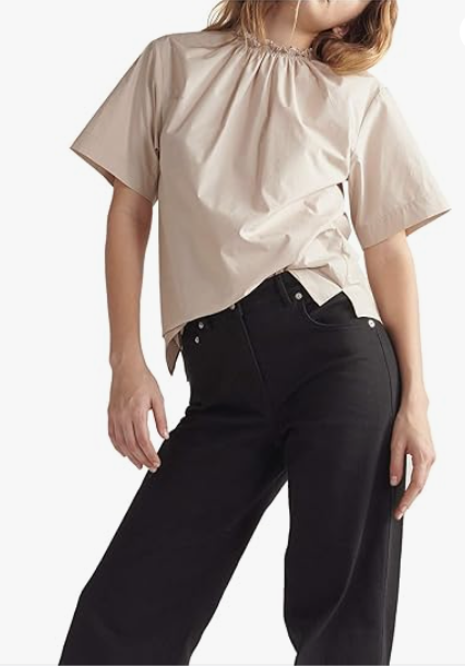 Smocked Neck Tee